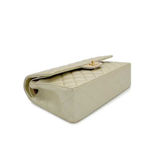 CHANEL VINTAGE CLASSIC FLAP MEDIUM CHAIN SHOULDER BAG CHAMPAGNE GOLD LAMB SKIN 90308265 - PURPOSE