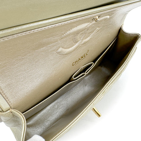 CHANEL VINTAGE CLASSIC FLAP MEDIUM CHAIN SHOULDER BAG CHAMPAGNE GOLD LAMB SKIN 90308265 - PURPOSE