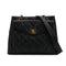 CHANEL VINTAGE MATELLASSE TURN LOCK CHAIN TOTE BAG BLACK CAVIAR SKIN 90308268 - PURPOSE