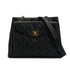 CHANEL VINTAGE MATELLASSE TURN LOCK CHAIN TOTE BAG BLACK CAVIAR SKIN 90308268 - PURPOSE
