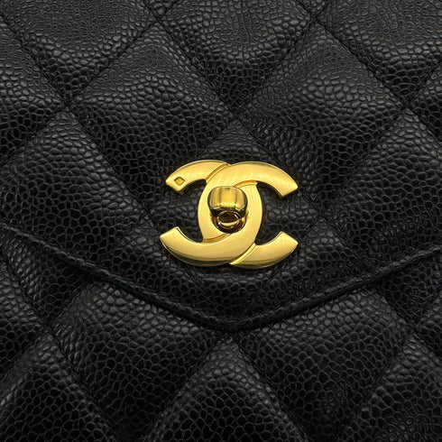 CHANEL VINTAGE MATELLASSE TURN LOCK CHAIN TOTE BAG BLACK CAVIAR SKIN 90308268 - PURPOSE