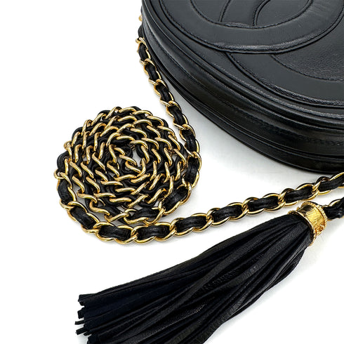 CHANEL VINTAGE COCOMARK CHAIN SHOULDER BAG FRINGE BLACK LAMB SKIN 90308269 - PURPOSE