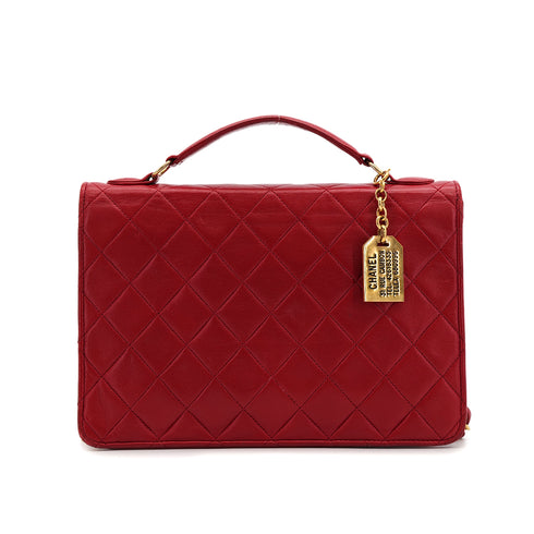 CHANEL VINTAGE MATELASSE 2WAY CHAIN SHOULDER BAG RED LAMB SKIN 90308275 - PURPOSE