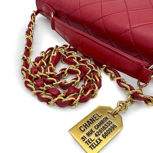 CHANEL VINTAGE MATELASSE 2WAY CHAIN SHOULDER BAG RED LAMB SKIN 90308275 - PURPOSE