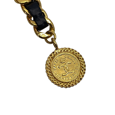 CHANEL VINTAGE CHAIN BELT LEATHER COCOMARK ACCESSORY 90308276
