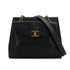 CHANEL VINTAGE TURN LOCK CHAIN TOTE BAG BLACK CAVIAR SKIN 90308277 - PURPOSE
