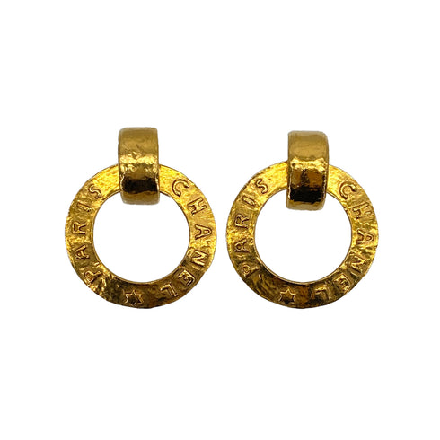 CHANEL VINTAGE EARRINGS CIRCLE LOGO GOLD ACCESSORY 28 90308289 - PURPOSE
