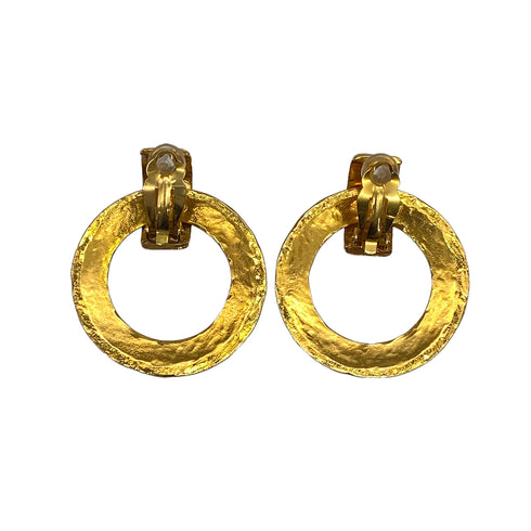CHANEL VINTAGE EARRINGS CIRCLE LOGO GOLD ACCESSORY 28 90308289 - PURPOSE