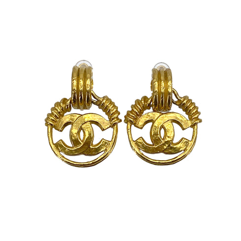 CHANEL VINTAGE EARRINGS CIRCLE COCOMARK GOLD ACCESSORY 04P 90308294 - PURPOSE