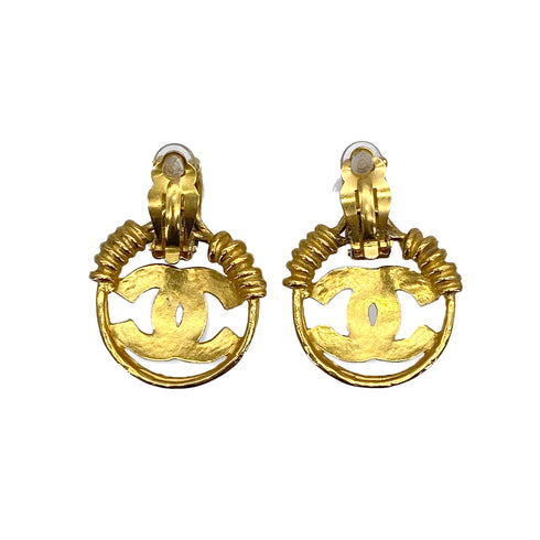 CHANEL VINTAGE EARRINGS CIRCLE COCOMARK GOLD ACCESSORY 04P 90308294 - PURPOSE