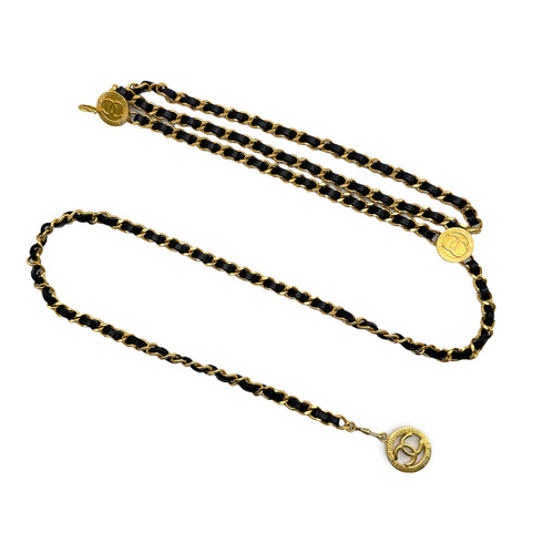 CHANEL VINTAGE CHAIN BELT LEATHER COCOMARK ACCESSORY 90308339