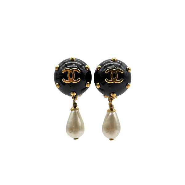 CHANEL VINTAGE EARRINGS COCOMARK SWING FAUX PEARL ACCESSORY 96C 90308340 - PURPOSE