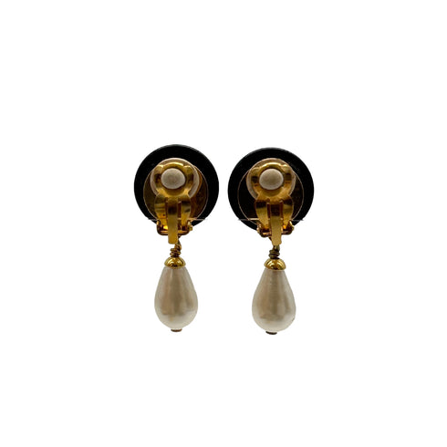 CHANEL VINTAGE EARRINGS COCOMARK SWING FAUX PEARL ACCESSORY 96C 90308340 - PURPOSE
