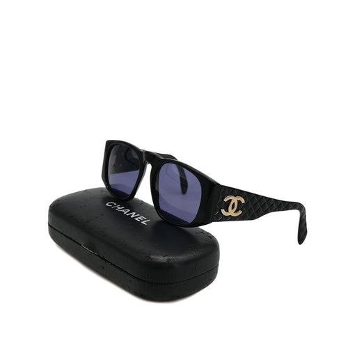 CHANEL VINTAGE SUNGLASSES COCOMARK MATELASSE BLACK EYEWEAR 90308343 - PURPOSE