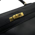 HERMES KELLY 35 RETOURNE BLACK BOXCALF HAND SHOULDER BAG 1998 SQUARE B GOLD HARDWARE 90308351 - PURPOSE