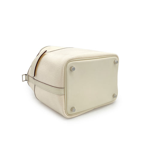 HERMES PICOTIN LOCK 18 PM CARGO POCKET NATA TOILE GOELAND VEAU SWIFT U PALLADIUM HARDWARE 90308352