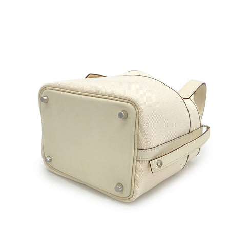 HERMES PICOTIN LOCK 18 PM CARGO POCKET NATA TOILE GOELAND VEAU SWIFT U PALLADIUM HARDWARE 90308352