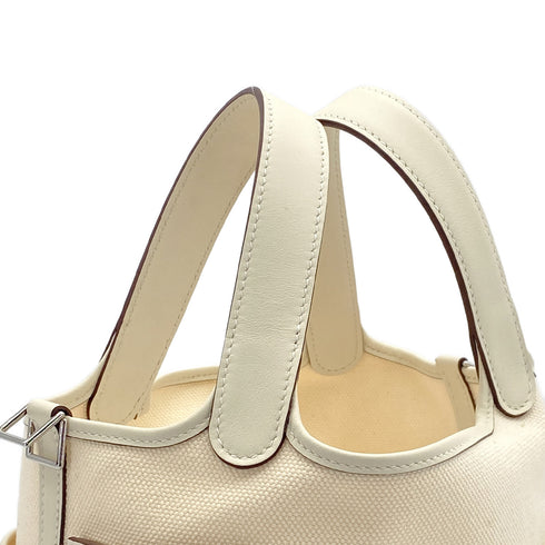 HERMES PICOTIN LOCK 18 PM CARGO POCKET NATA TOILE GOELAND VEAU SWIFT U PALLADIUM HARDWARE 90308352