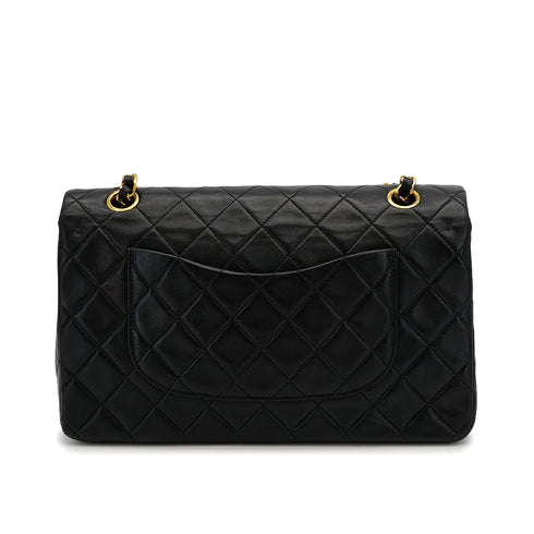 CHANEL VINTAGE CLASSIC FLAP MEDIUM CHAIN SHOULDER BAG BLACK LAMB SKIN 90308356 - PURPOSE