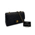 CHANEL VINTAGE CLASSIC FLAP MEDIUM CHAIN SHOULDER BAG BLACK LAMB SKIN 90308356 - PURPOSE