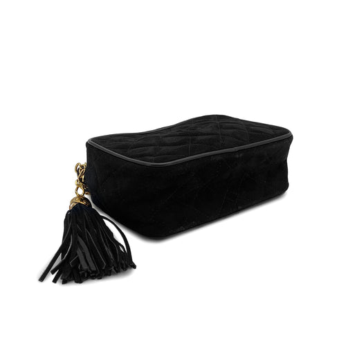 CHANEL VINTAGE COCOMARK MATELASSE CHAIN SHOULDER BAG BLACK FRINGE SUEDE 90308359 - PURPOSE