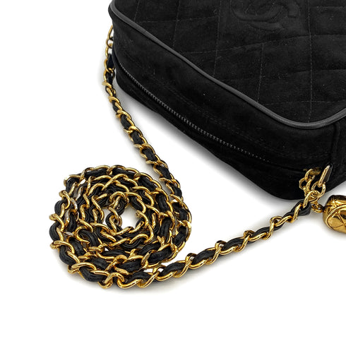 CHANEL VINTAGE COCOMARK MATELASSE CHAIN SHOULDER BAG BLACK FRINGE SUEDE 90308359 - PURPOSE