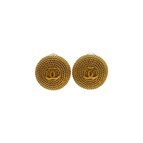CHANEL VINTAGE EARRINGS ROUND COCOMARK GOLD 95A 90308361 - PURPOSE