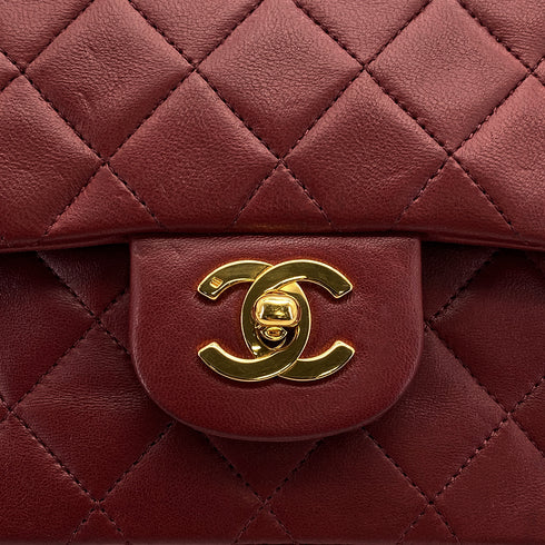 CHANEL VINTAGE CLASSIC FLAP SMALL CHAIN SHOULDER BAG RED LAMB SKIN 90308373 - PURPOSE