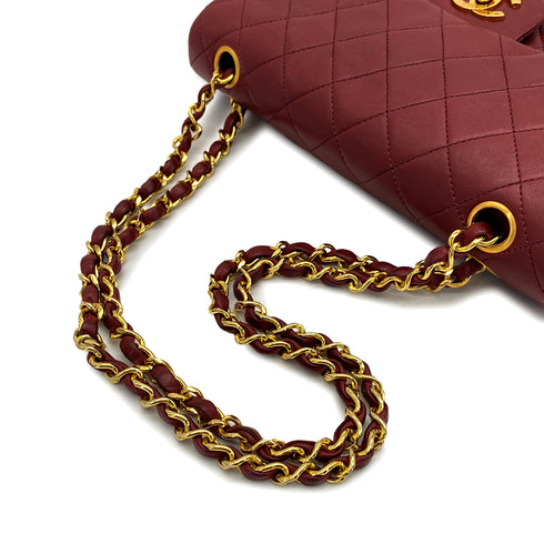 CHANEL VINTAGE CLASSIC FLAP SMALL CHAIN SHOULDER BAG RED LAMB SKIN 90308373 - PURPOSE