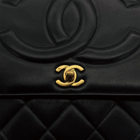CHANEL VINTAGE BIG COCO MATELASSE CHAIN SHOULDER BAG BLACK LAMB SKIN 90308375 - PURPOSE