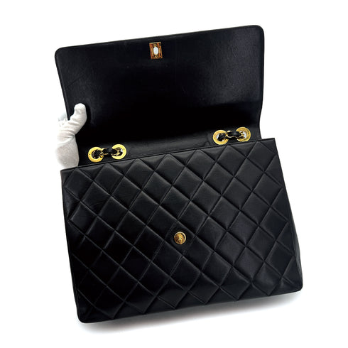 CHANEL VINTAGE BIG COCO MATELASSE CHAIN SHOULDER BAG BLACK LAMB SKIN 90308375 - PURPOSE