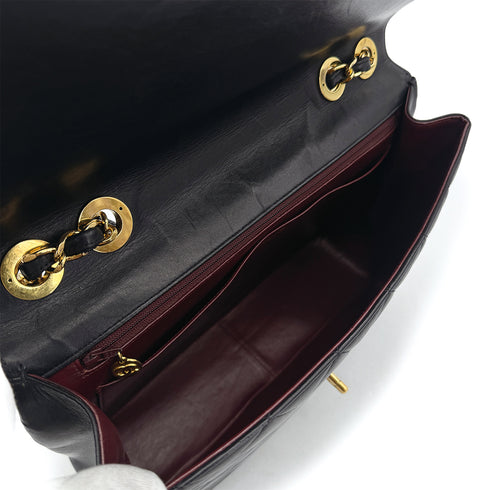 CHANEL VINTAGE BIG COCO MATELASSE CHAIN SHOULDER BAG BLACK LAMB SKIN 90308375 - PURPOSE