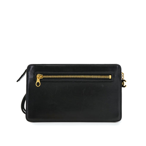 CHANEL VINTAGE TURN LOCK CLUTCH BAG BLACK LAMB SKIN 90308378 - PURPOSE