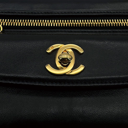 CHANEL VINTAGE TURN LOCK CLUTCH BAG BLACK LAMB SKIN 90308378 - PURPOSE