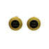 CHANEL VINTAGE EARRINGS ROUND COCOMARK GOLD BLACK 95C 90308379 - PURPOSE
