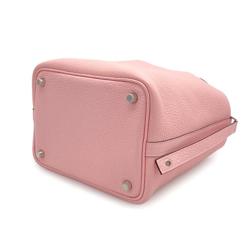 HERMES PICOTIN LOCK PM ROSE SAKURA TAURILLON CLEMENCE HAND BAG B PALLADIUM HARDWARE 90308380