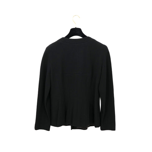 CHANEL VINTAGE COCOMARK JACKET BLACK WOOL 44 02A RTW 90308381 - PURPOSE