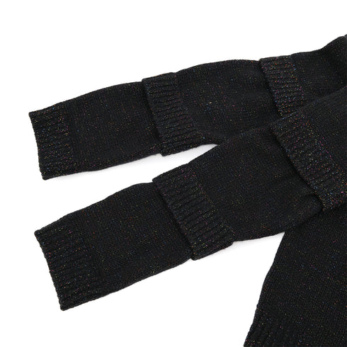 CHANEL COCOMARK GLITTER KNIT TOPS BLACK WOOL 40 P57 RTW 90308384 - PURPOSE