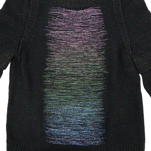 CHANEL COCOMARK GLITTER KNIT TOPS BLACK WOOL 40 P57 RTW 90308384 - PURPOSE