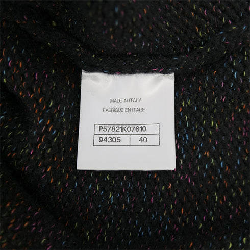 CHANEL COCOMARK GLITTER KNIT TOPS BLACK WOOL 40 P57 RTW 90308384 - PURPOSE