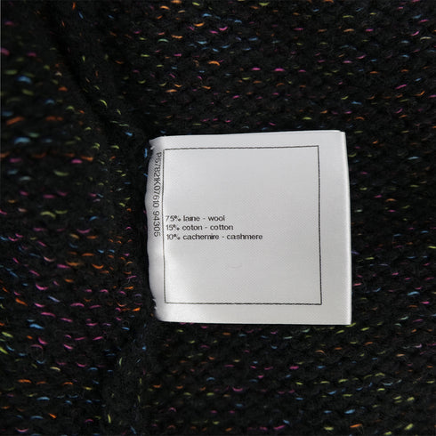 CHANEL COCOMARK GLITTER KNIT TOPS BLACK WOOL 40 P57 RTW 90308384 - PURPOSE