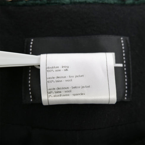 CHANEL COCO GRIPIX BUTTON TWEED LAYERED JACKET 2011 AW RUNWAY GREEN BLACK 38 P42 RTW 90308386 - PURPOSE