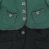 CHANEL COCO GRIPIX BUTTON TWEED LAYERED JACKET 2011 AW RUNWAY GREEN BLACK 38 P42 RTW 90308386 - PURPOSE