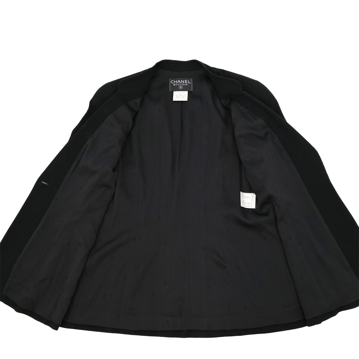 CHANEL VINTAGE COCO BUTTON JACKET BLACK WOOL 44 97P RTW 90308387