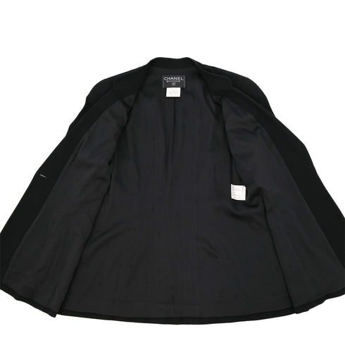 CHANEL VINTAGE COCO BUTTON JACKET BLACK WOOL 44 97P RTW 90308387 - PURPOSE