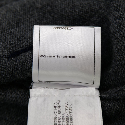 CHANEL COCO BUTTON KNIT CARDIGAN GRAY NAVY CASHMERE 38 P59 RTW 90308389 - PURPOSE