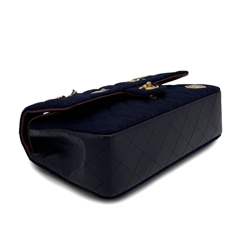 CHANEL PARIS HAMBURG COLLECTION CHAIN SHOULDER BAG NAVY CANVAS 90308960 - PURPOSE
