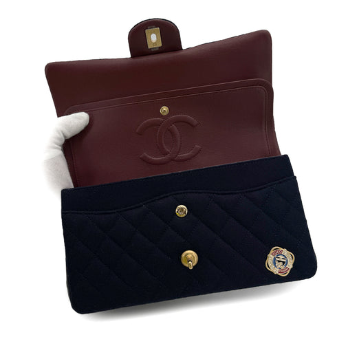 CHANEL PARIS HAMBURG COLLECTION CHAIN SHOULDER BAG NAVY CANVAS 90308960 - PURPOSE