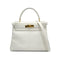 HERMES KELLY 28 RETOURNE WHITE GRAINE HAND SHOULDER BAG 〇W GOLD HARDWARE 90308961