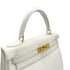HERMES KELLY 28 RETOURNE WHITE GRAINE HAND SHOULDER BAG 〇W GOLD HARDWARE 90308961
